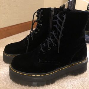 NEW Dr Martens Jadon black Velvet Boots